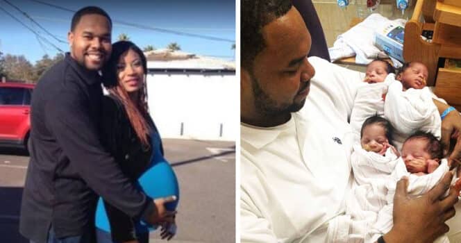 Man Raises Quadruplets Alone After Tragic Loss of Wife During Childbirth